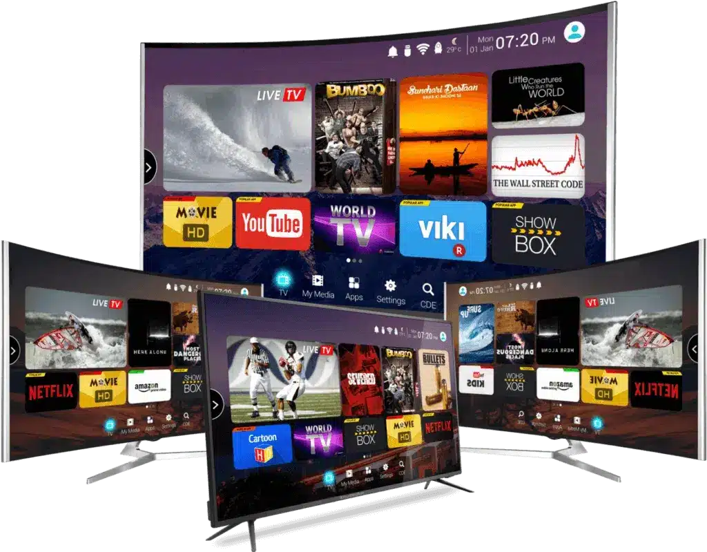 Familie vizionând TV
